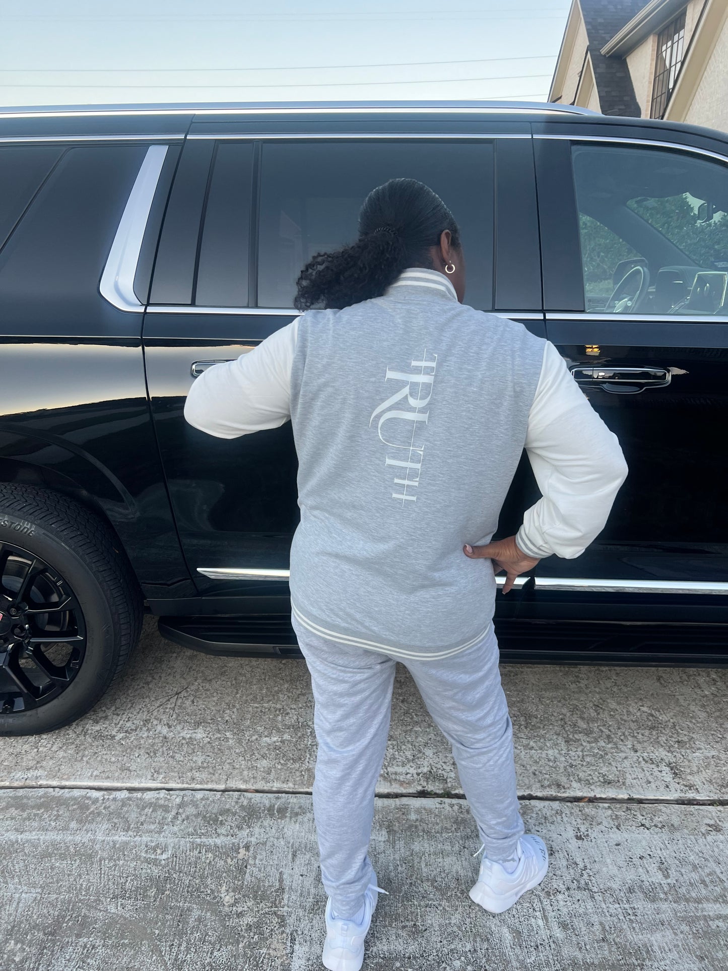 Gray/White Truth Letterman Jacket