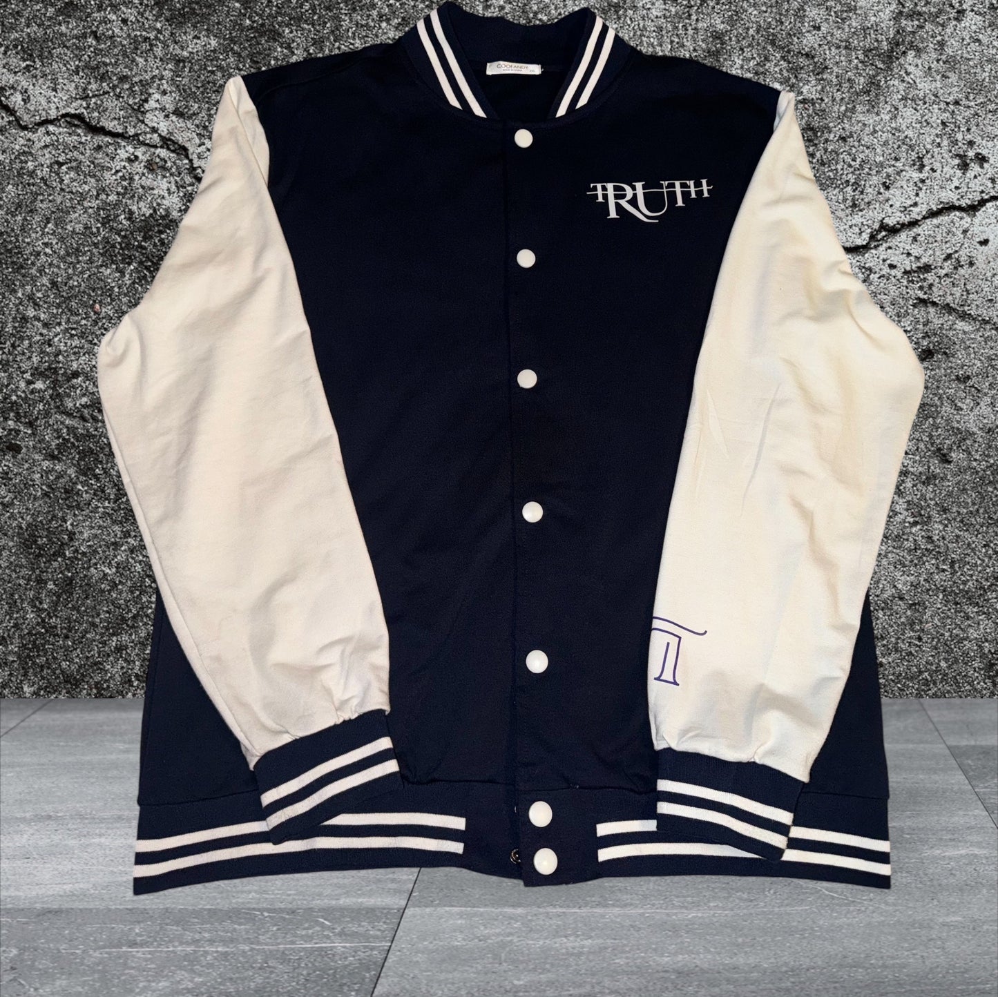 Navy/White Truth Letterman Jacket