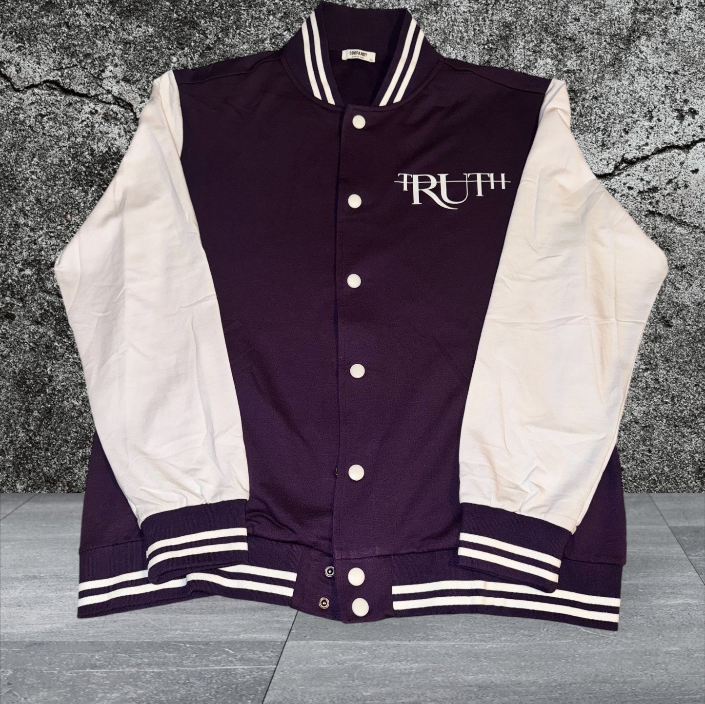 Purple/White Truth Letterman Jacket