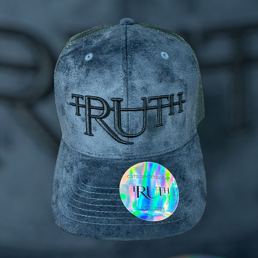 Black/Gray Suede Truth Trucker Hat