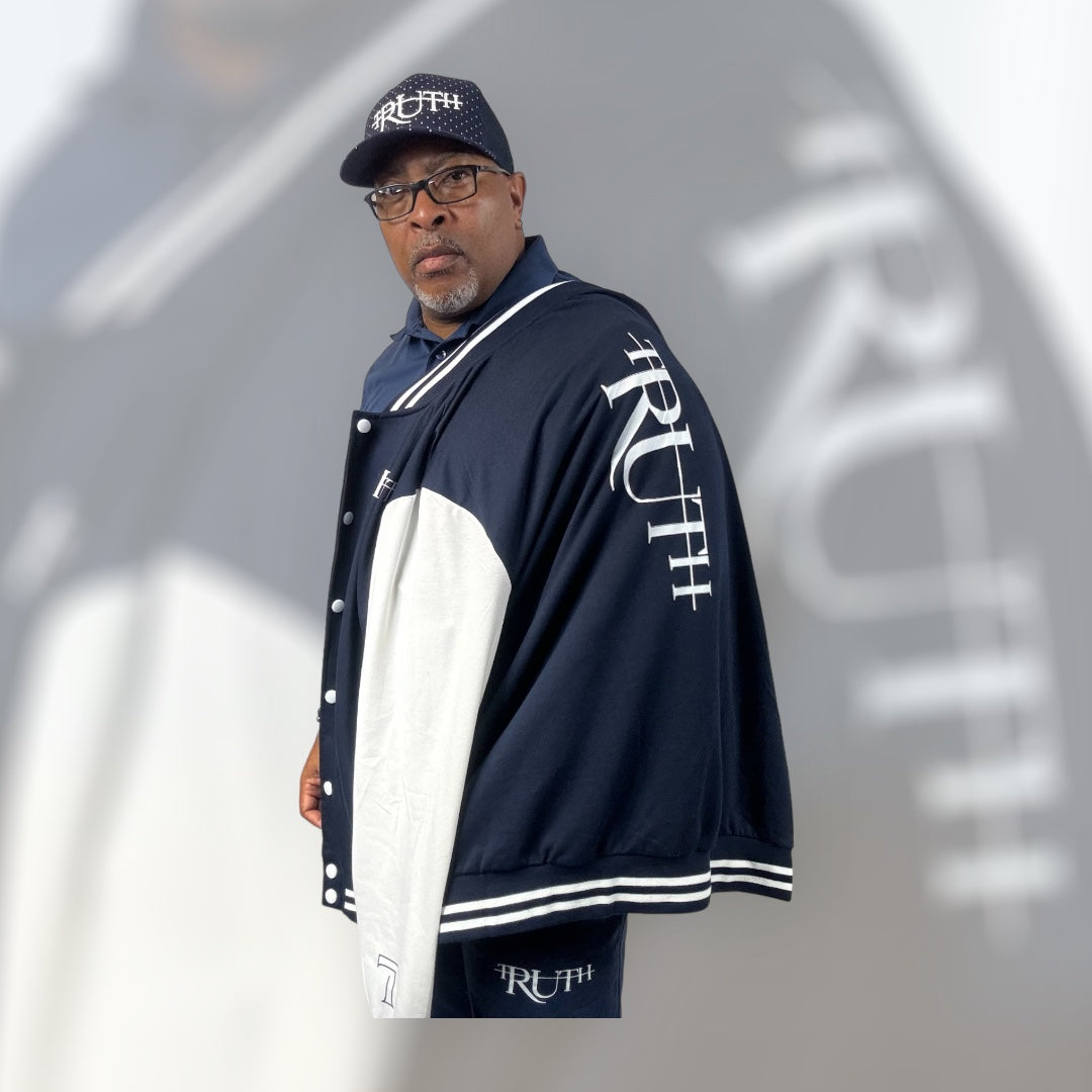 Navy/White Truth Letterman Jacket