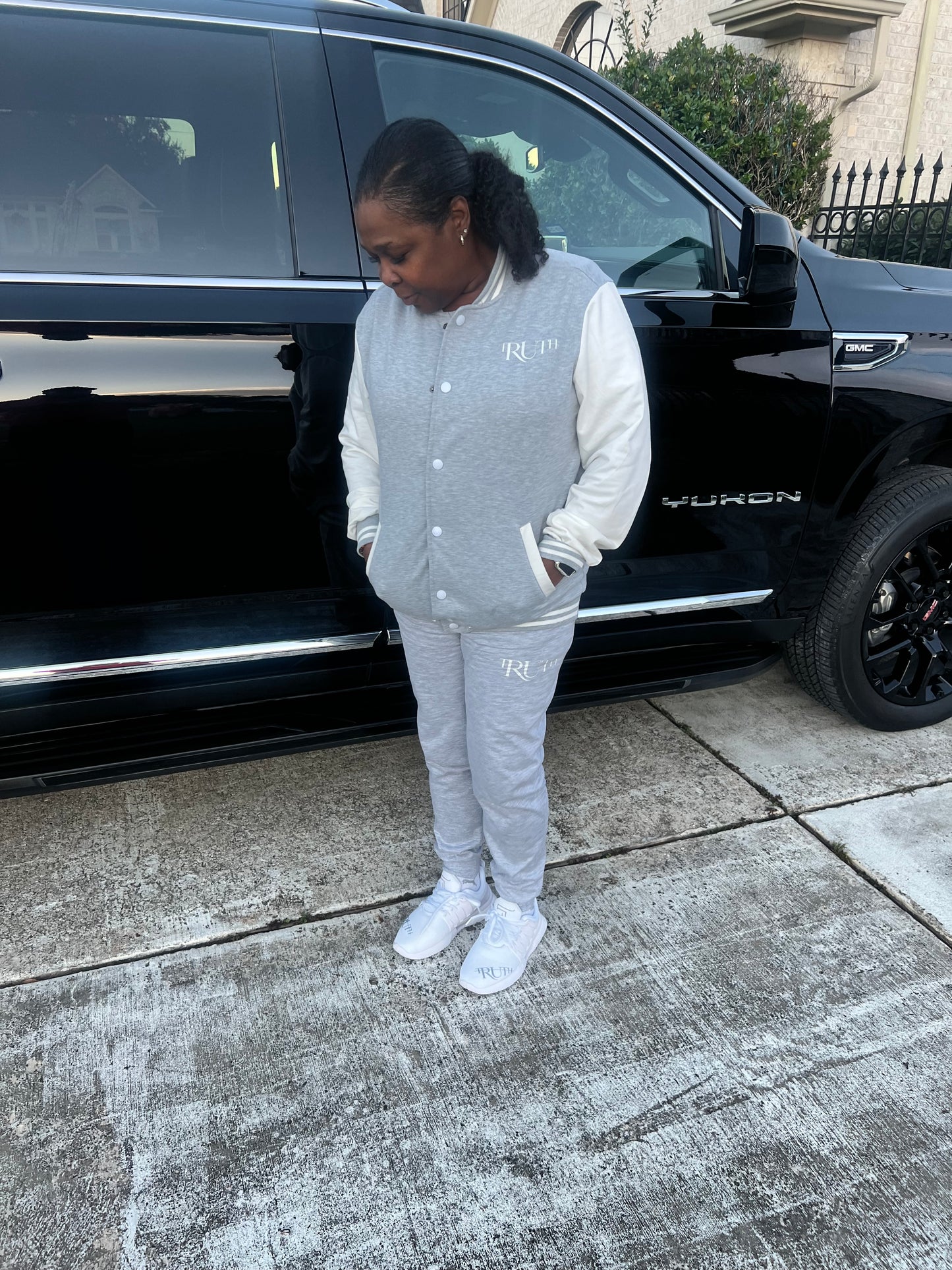 Gray/White Truth Letterman Jacket