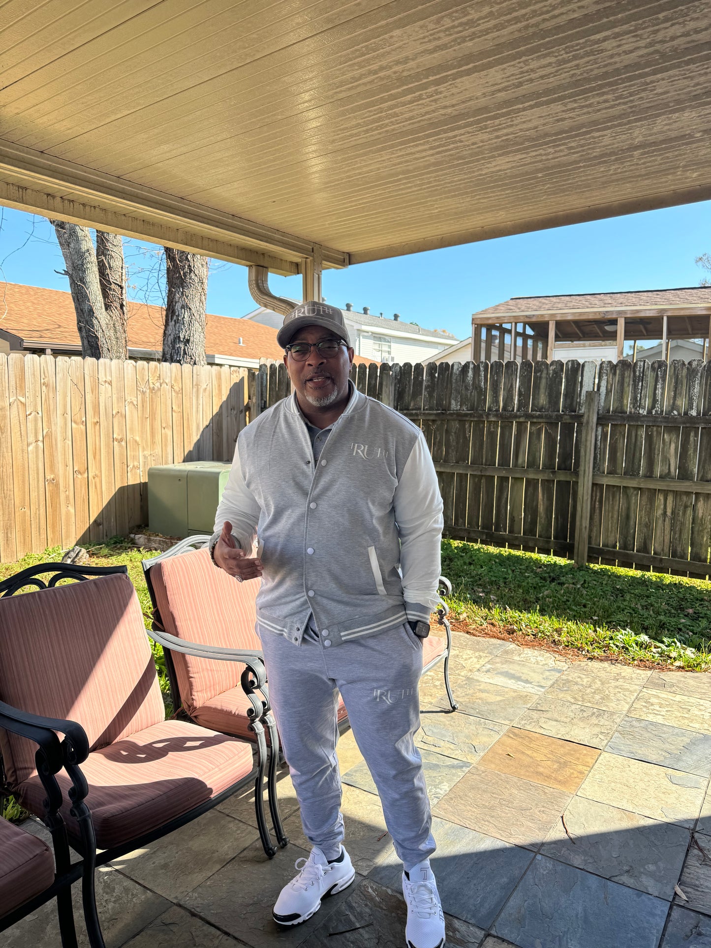 Gray/White Truth Letterman Jacket