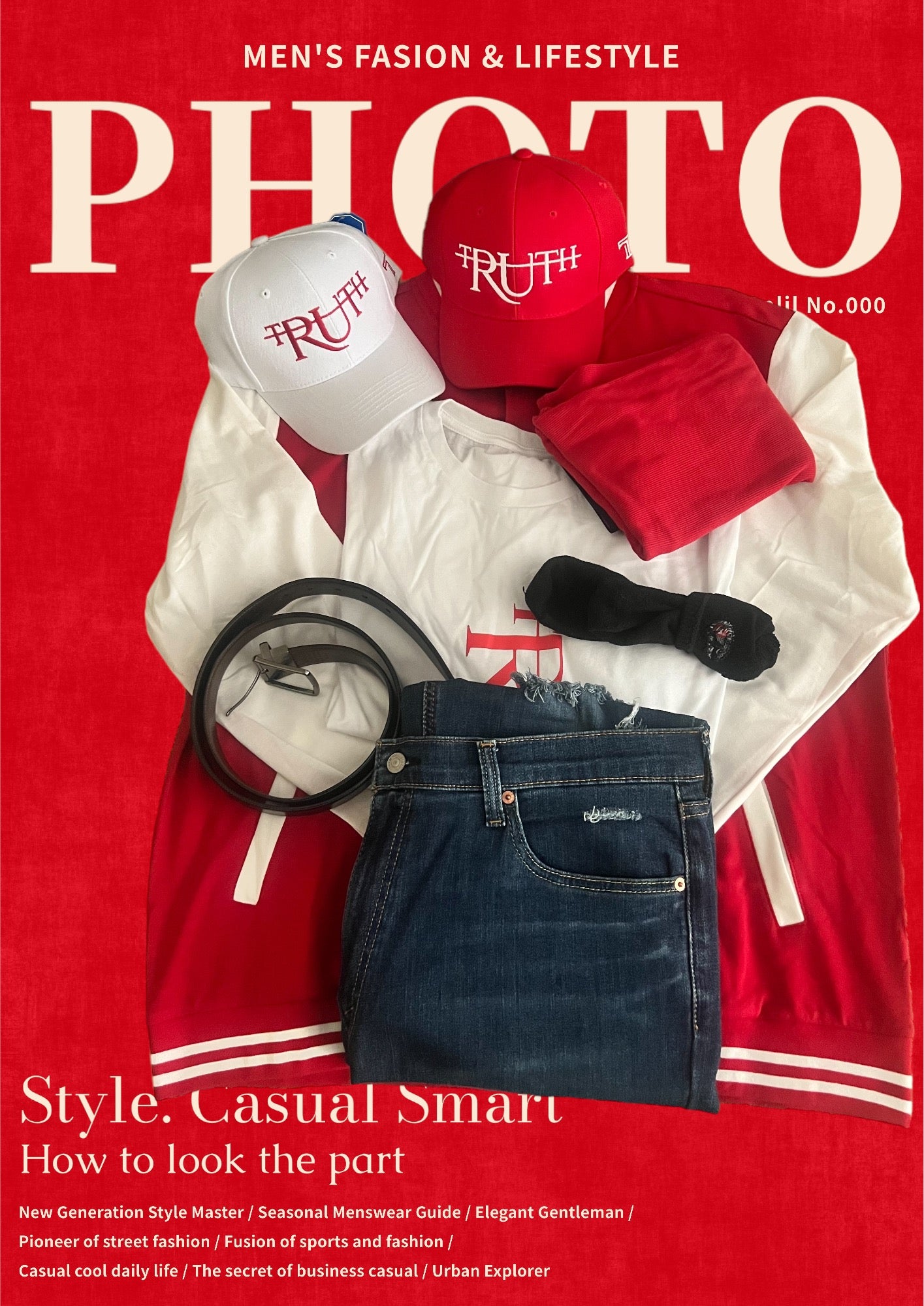 Red/White Truth Letterman Jacket