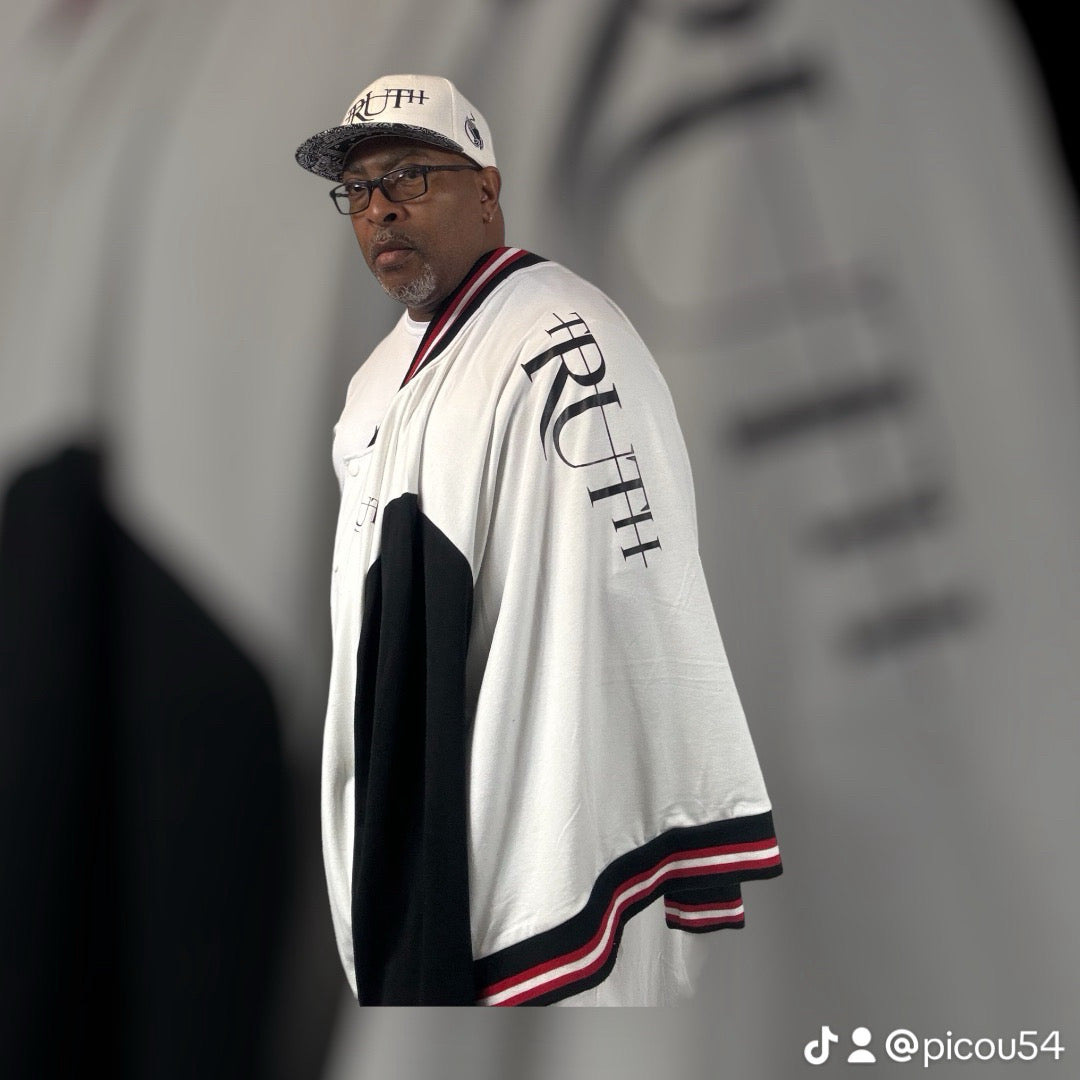 White/Black/Red Truth Letterman Jacket