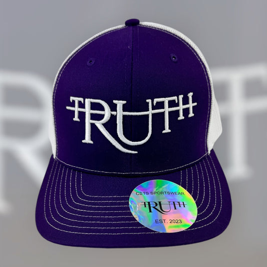Purple/White Truth Trucker Hat