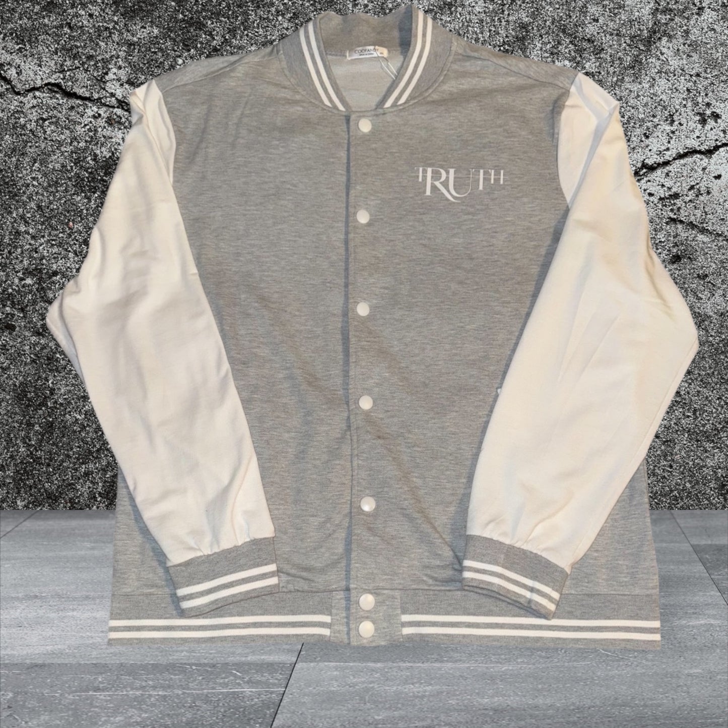 Gray/White Truth Letterman Jacket