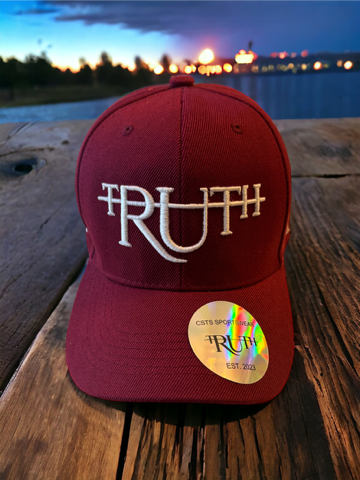 Burgundy/White Truth Dad Hat