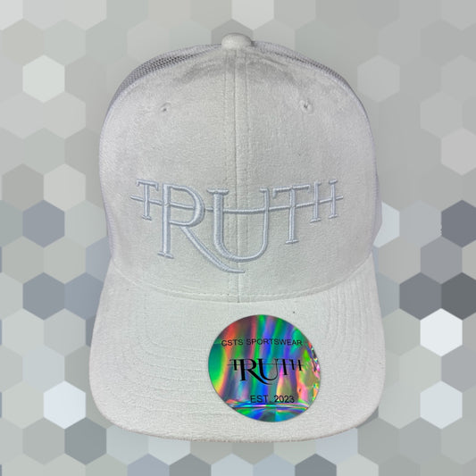 White/White Velvet Truth Trucker Hat