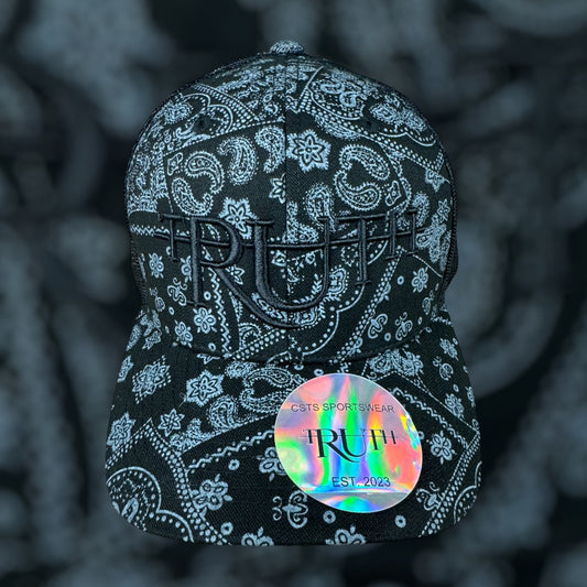 Gray/Black Truth Paisley Bandana Hat