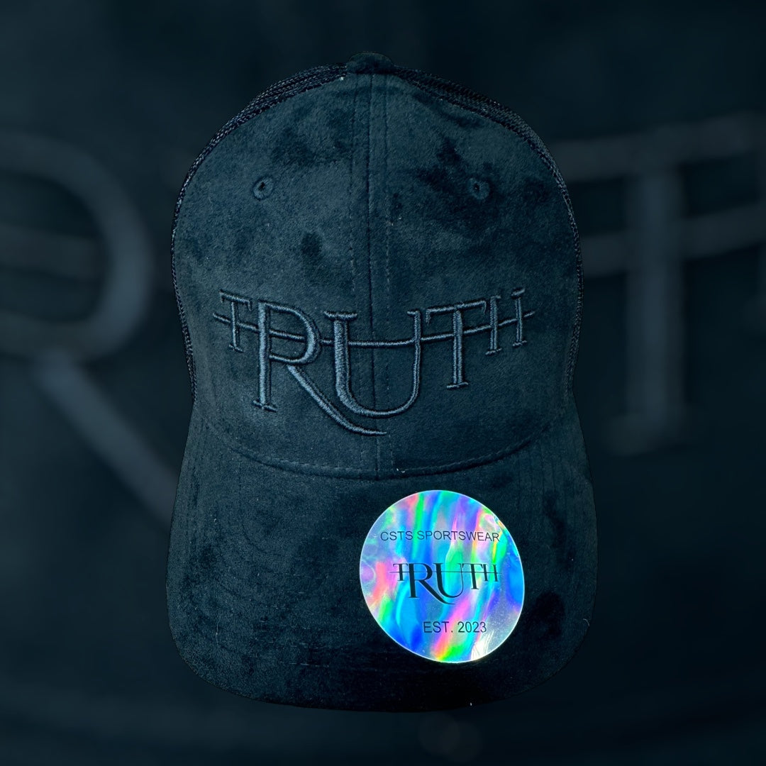 Black Suede Truth Trucker Hat