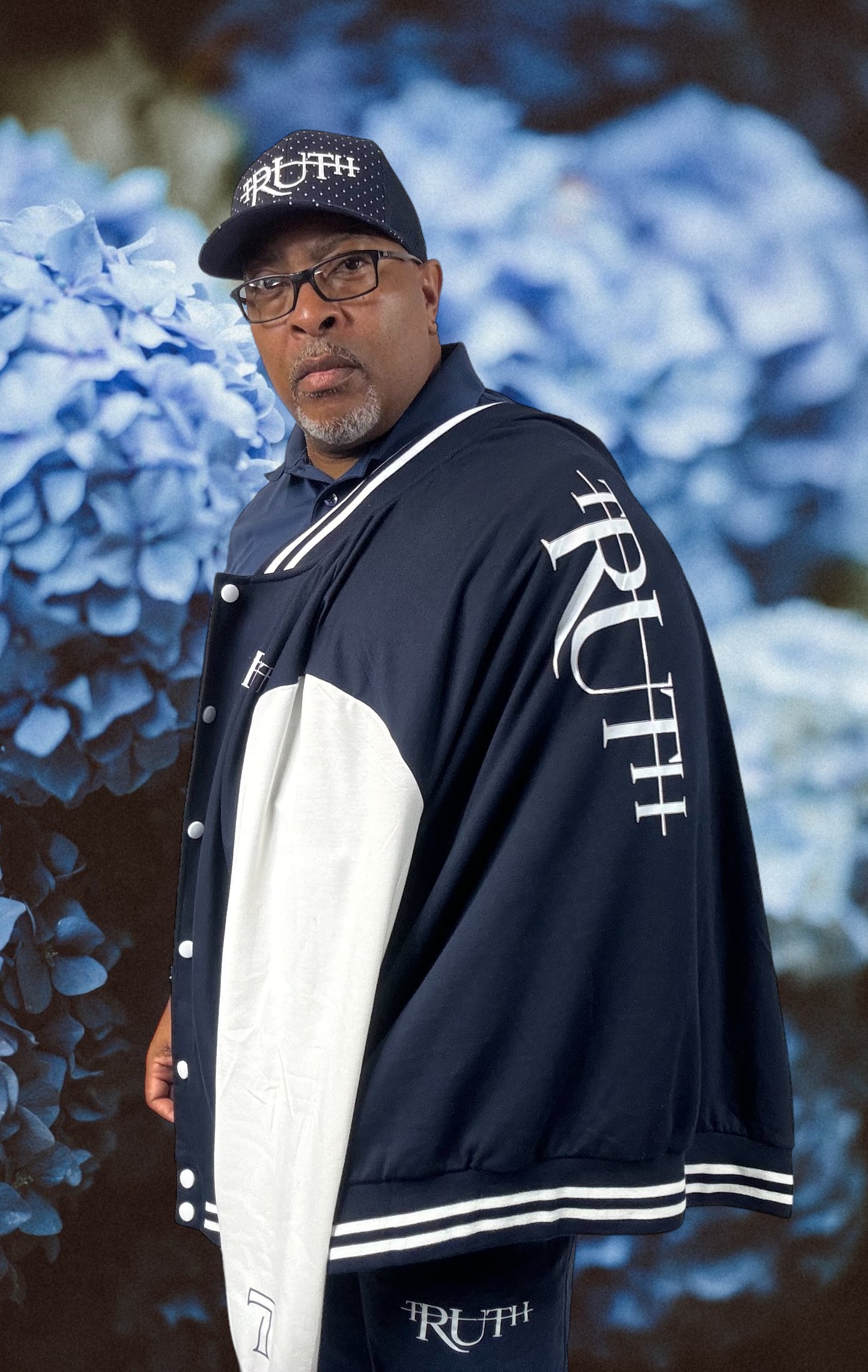Navy/White Truth Letterman Jacket