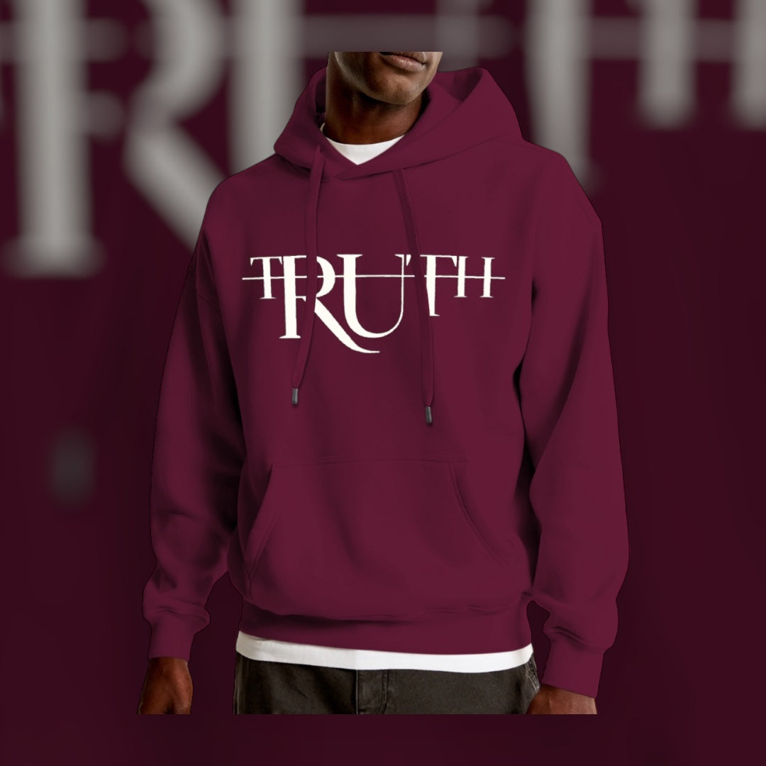 Burgundy/White Truth Hoodie