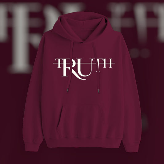 Burgundy/White Truth Hoodie