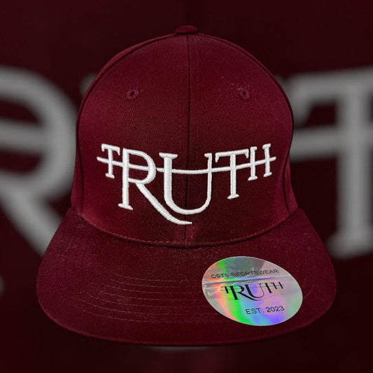 Burgundy/White Truth Hat