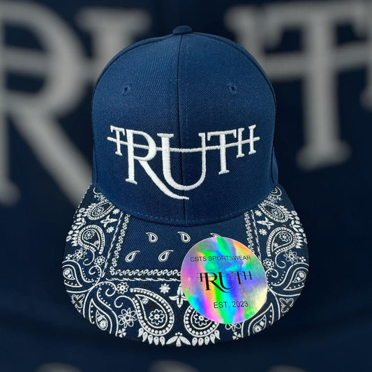 Navy/White Truth Paisley Bandana Hat